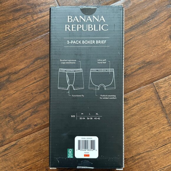Banana Republic mens 3 pack black boxer briefs size M medium NEW in box - Picture 4 of 4